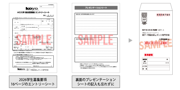 まずAO入学エントリーシートを記入しましょう